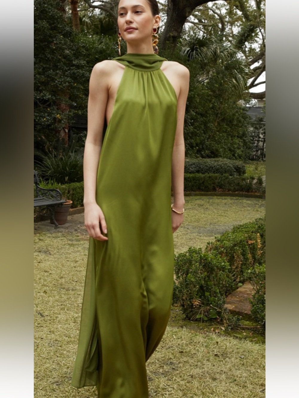 O.P.T. Alessia Dress Clover Chiffon Neck Scarf Size M NWT